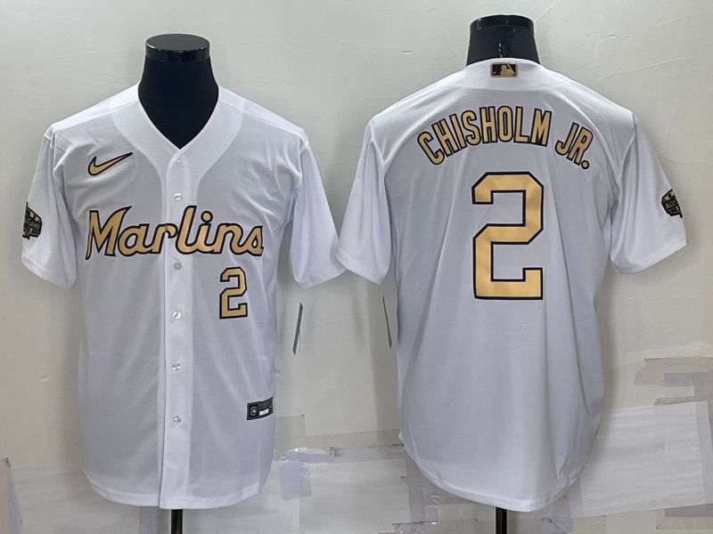 Men Miami Marlins 2 Chisholm jr White 2022 All Star Game Nike MLB Jersey